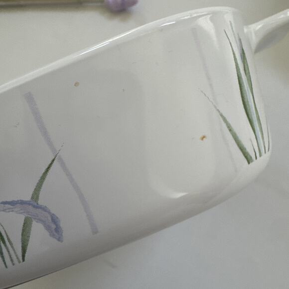 VINTAGE 2 Corning Ware Shadow Iris Casserole Dish A-1-B NO Lid 1 & 1.5 Liter MCM - Picture 15 of 15